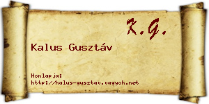 Kalus Gusztáv névjegykártya